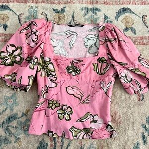 ZARA Pink & Green Top